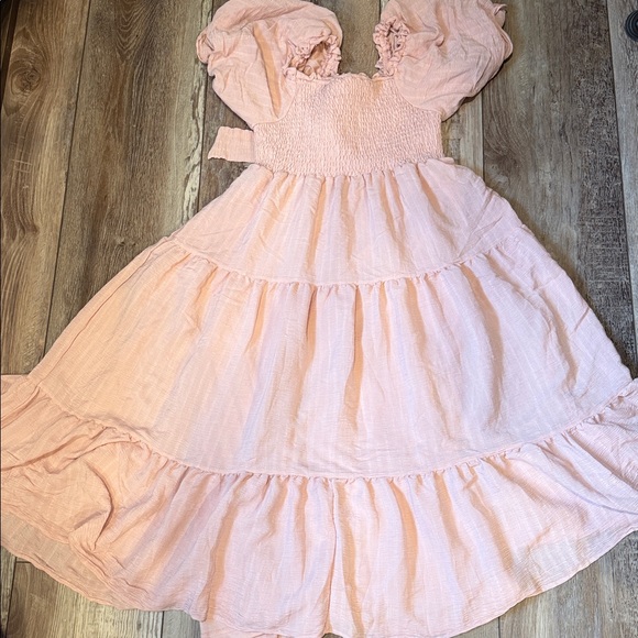 Morning Lavender PAIGE PUFF SLEEVE TIERED MIDI Dress Size S - Picture 6 of 10